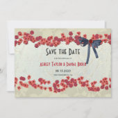 Save The Date Elégant Pays Bourgogne Floral Rustic Mariage (Devant)
