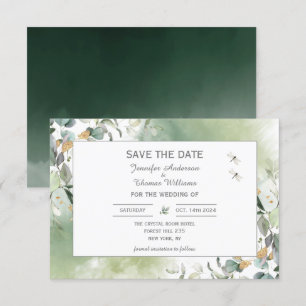 Save The Date Élégant paysage botanique d'Eucalyptus