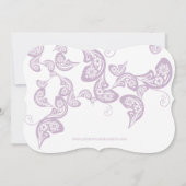 Save The Date Élégant Peacock Floral Purple Photo Enregistrer La (Dos)