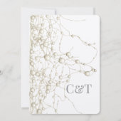 Save The Date Elégant Pearl Gold Script Mariage Perles romantiqu (Dos)
