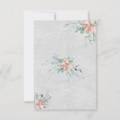 Save The Date Elégant Pêche Coral Fleurs Bouquet Mariage (Dos)