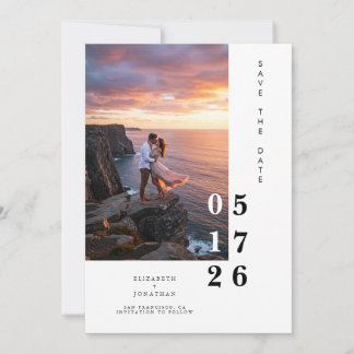 Save The Date Élégant Personnalisé Happy Mariage classique