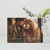 Save The Date Elegant Photo Calligraphy Wedding (Debout devant)