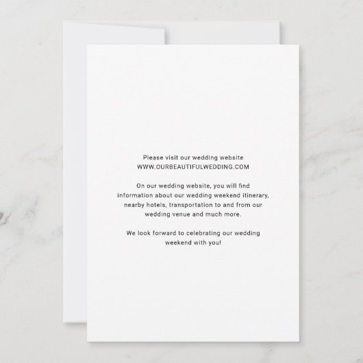 Save The Date Élégant Photo Mariage moderne (Dos)