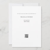 Save The Date Élégant Photo QR Code Mariage blanc (Dos)