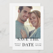 Save The Date Élégant Photo QR Code Mariage blanc (Devant / Derrière)