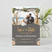 Save The Date Elegant Photo Wedding – Modern Formal Fall Country (Debout devant)