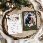 Save The Date Elégant Pine Photo Mariage d'hiver