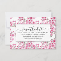 Elegant Pink Cherry Blossom Floral Watercolor