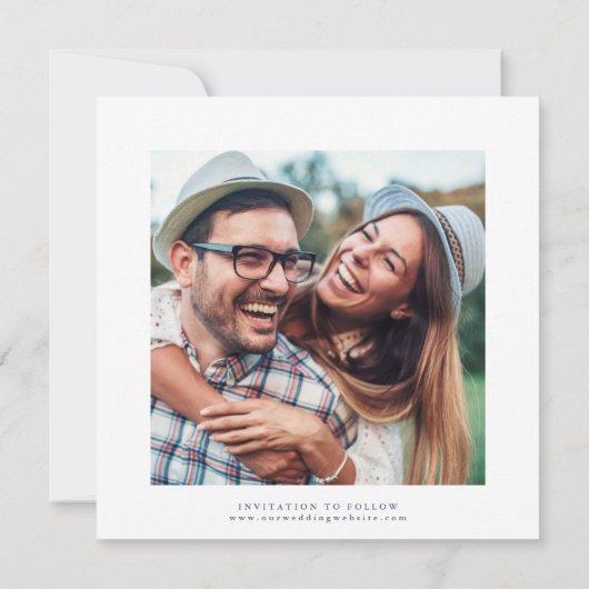 Save The Date Élégant Plum violet & Indigo Mariage Floral bleu (Dos)