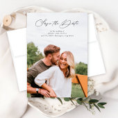 Save The Date Élégant portrait de script pleine photo