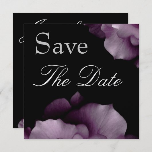 Save The Date Élégant PURPLE Pétales Mariage Enregistrer la date (Devant / Derrière)