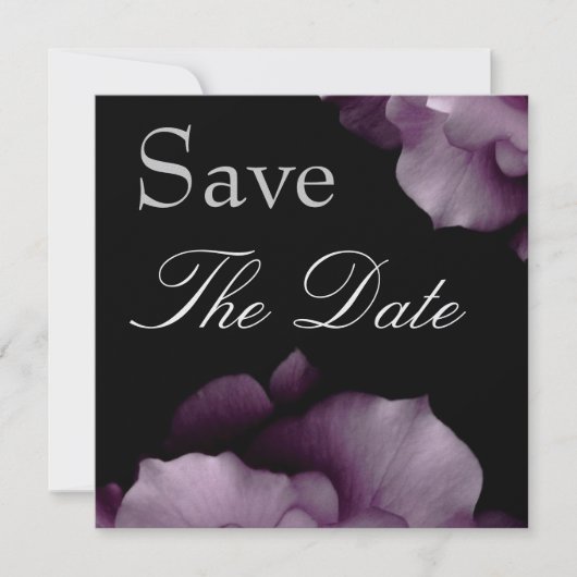 Save The Date Élégant PURPLE Pétales Mariage Enregistrer la date (Devant)