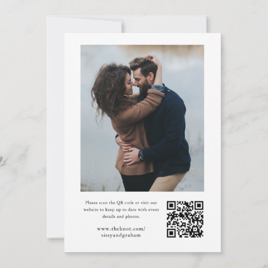 Save The Date Elégant QR Code 2 Mariage photo (Dos)
