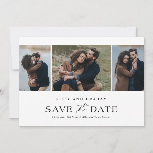 Save The Date Elégant QR Code 3 Mariage photo (Devant)