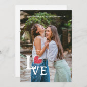 Save The Date Elegant Red Heart Photo Fancy Love Quote Wedding (Devant / Derrière)