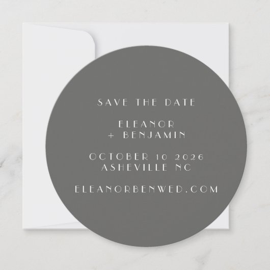 Save The Date Elégant Retro Black White Line Art Mariage Round (Devant)