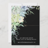 Save The Date Élégant Romantique Succulents Floral Or (Dos)