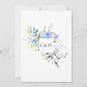 Save The Date Elégant Rose bleu Eucalyptus Mariage floral (Dos)