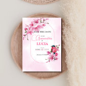 Save The Date Elégant rose cerisier en fleurs géométrique Quince