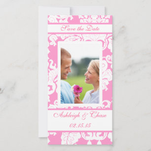 Save The Date Elegant rose Damask Enregistrer la dateVotre photo