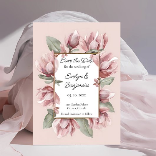 Save The Date Élégant Rose Dusty Blush