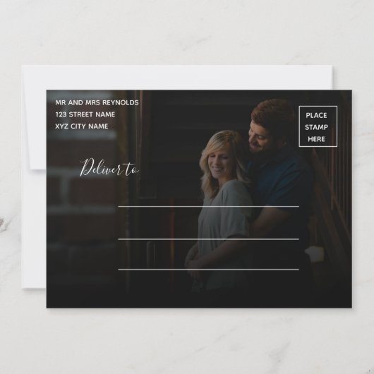 Save The Date Elégant Rose Faux Gold Script Mariage Photo (Dos)