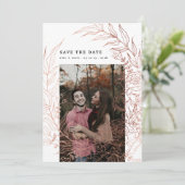 Save The Date Élégant Rose floral romantique Mariage de couronne (Debout devant)