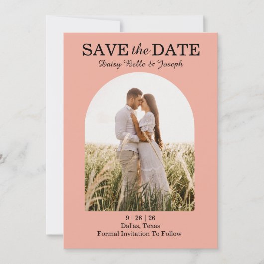 Save The Date Elégant Rose Garden (Devant)