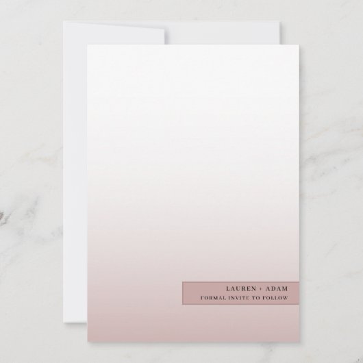 Save The Date Elégant Rose Gold & Photo Enregistrer la date (Dos)