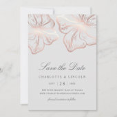 Save The Date Élégant Rose Hibiscus Mariage à fleurs (Devant)