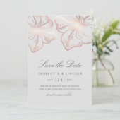 Save The Date Élégant Rose Hibiscus Mariage à fleurs (Debout devant)