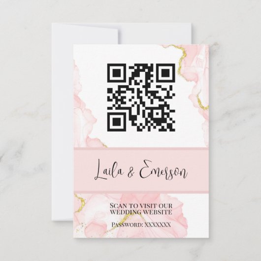 Save The Date Élégant rose & Or Marbre Appartement Enregistrer L (Dos)