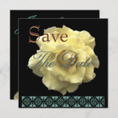 Save The Date Élégant Rose OR Mariage Date de sauvegarde Invitat (Devant / Derrière)