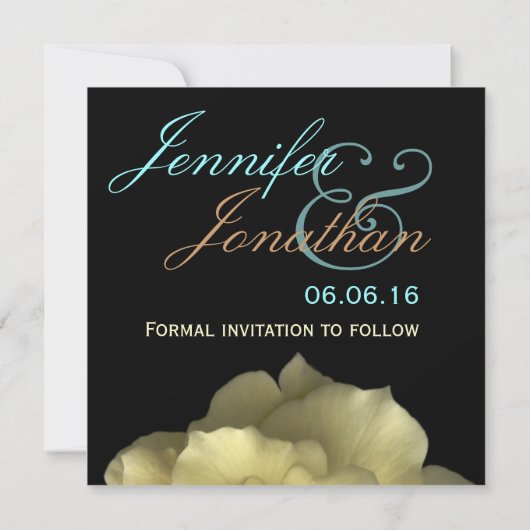 Save The Date Élégant Rose OR Mariage Date de sauvegarde Invitat (Dos)