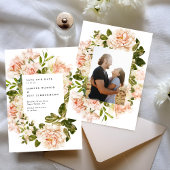 Save The Date Élégant Rose Romance Aquarelle Mariage Photo