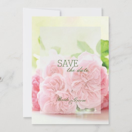 Save The Date Elégant rose Rose d'été Mariage ENREGISTRER la dat (Devant)