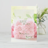 Save The Date Elégant rose Rose d'été Mariage ENREGISTRER la dat (Debout devant)