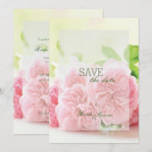 Save The Date Elégant rose Rose d'été Mariage ENREGISTRER la dat (Devant / Derrière)