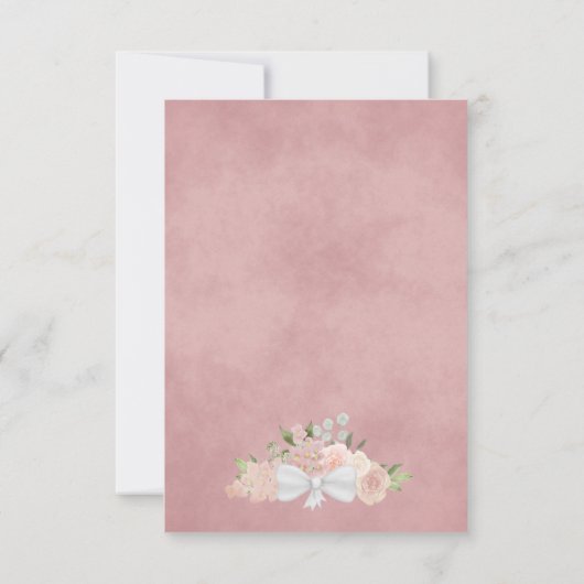 Save The Date Elégant Rose rose floral  Mariage (Dos)