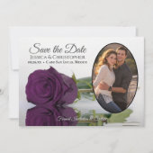 Save The Date Élégant Rose violet de prune avec Mariage photo ov (Devant)