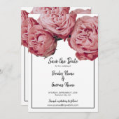 Save The Date Élégant Roses Rose Mariage Enregistrer La Date (Devant / Derrière)