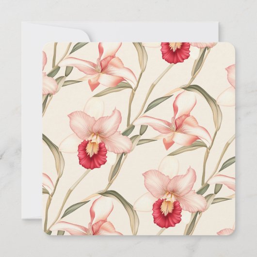 Save The Date Elégant Rouge Cattleya Orchidées Mariage Enregistr (Dos)