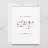 Save The Date Elegant Royal Burgundy & White Wedding (Devant)