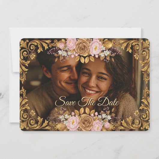 Save The Date Elegant Royal Floral “Save the Date” Template (Dos)