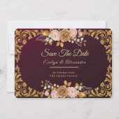 Save The Date Elegant Royal Floral “Save the Date” Template (Devant)