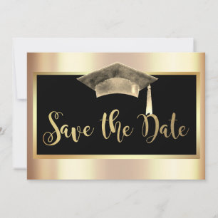Save The Date Élégant ruban de toquet de remise des diplômes en