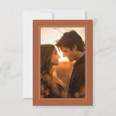 Save The Date Elegant Rust Terracotta Minimalist Wedding Photo (Dos)