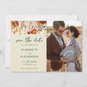 Save The Date Elégant Rustic automne floral mariage photo (Devant)