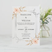Save The Date Elégant Rustic Boho Fleur sauvage Mariage (Debout devant)